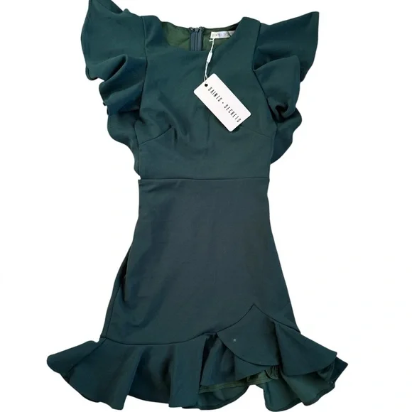 Saints & Secrets Cupid's Bow Ruffle Shoulder Bodycon Dress small NWT cocktail - Picture 4 of 8